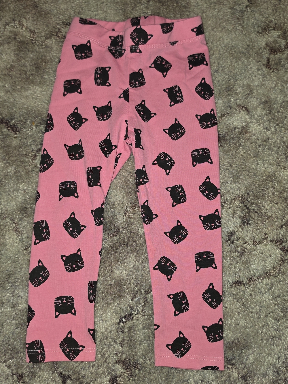 Amazon Essentials Pink Top with Black Cat Faces